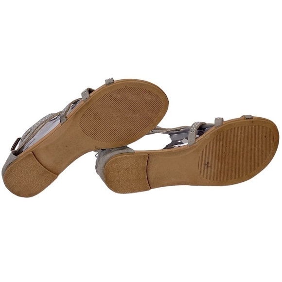 Mixit Women’s Gladiator Faux Gray Suede Rhinestone Sandal Size-6-6.5 GUC - Picture 5 of 7